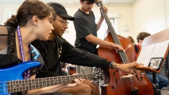 Jazz summer camps are available trhoughout the US. Here is Zwelakhe-Duma Bell le Pere teaching bass at Jazz Lab 2022.